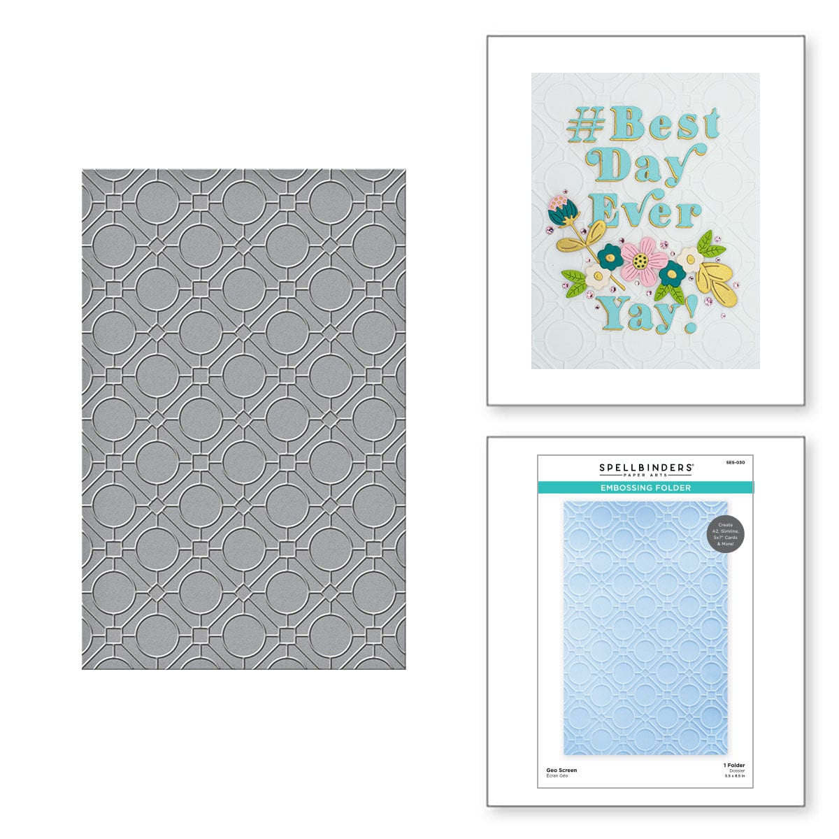 Image of Geo Screen Embossing Folder from the Be Bold Collection