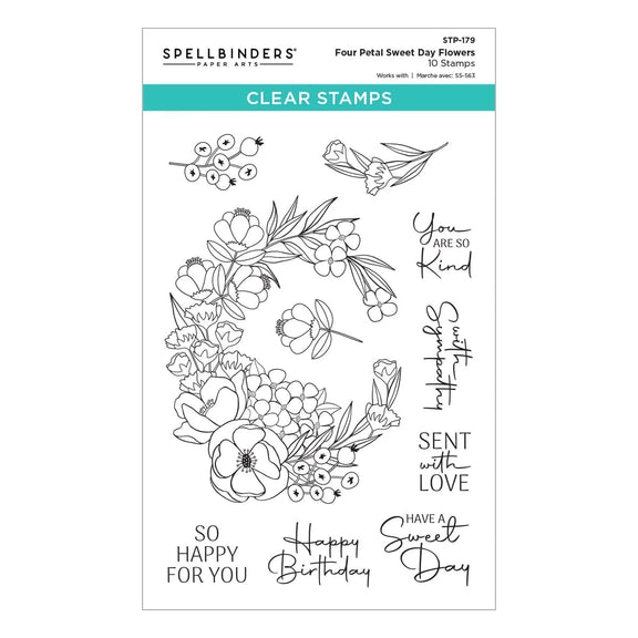 Four Petal Sweet Day Flowers Stamp Set