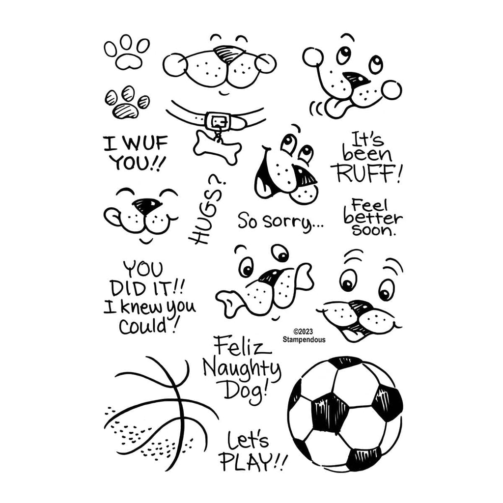 Stampendous Puppy Hugs Faces and Sentiments Clear Stamp Set from the Stampendous Hugs CollectionSpellbinders Paper Arts