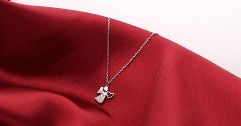 angel silver pendant necklace