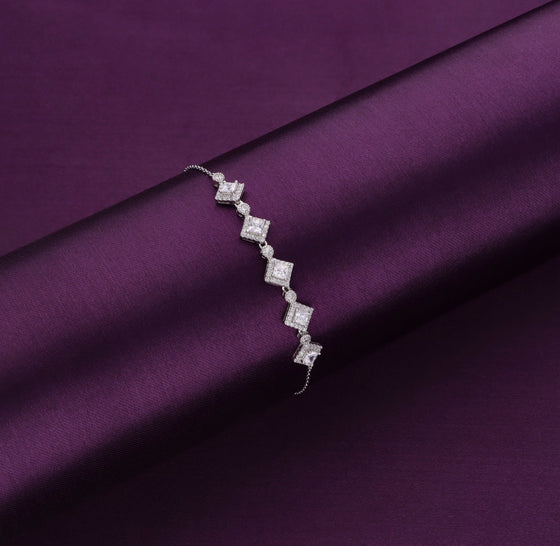 Platinum Diamond Princess Cut 2 Prong Set Bracelet 793ctw
