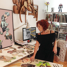 Artist Rebeka Elizegi in her workshop