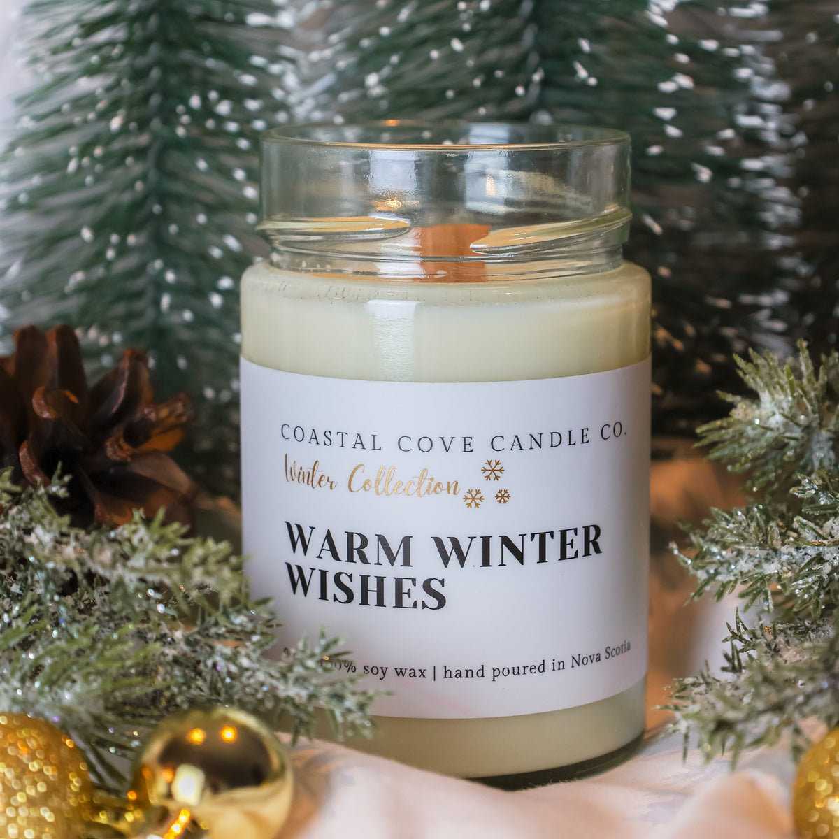 Frosted White 9oz Wood Wick Candle- Fragrance Free – Coastal Candle Co.