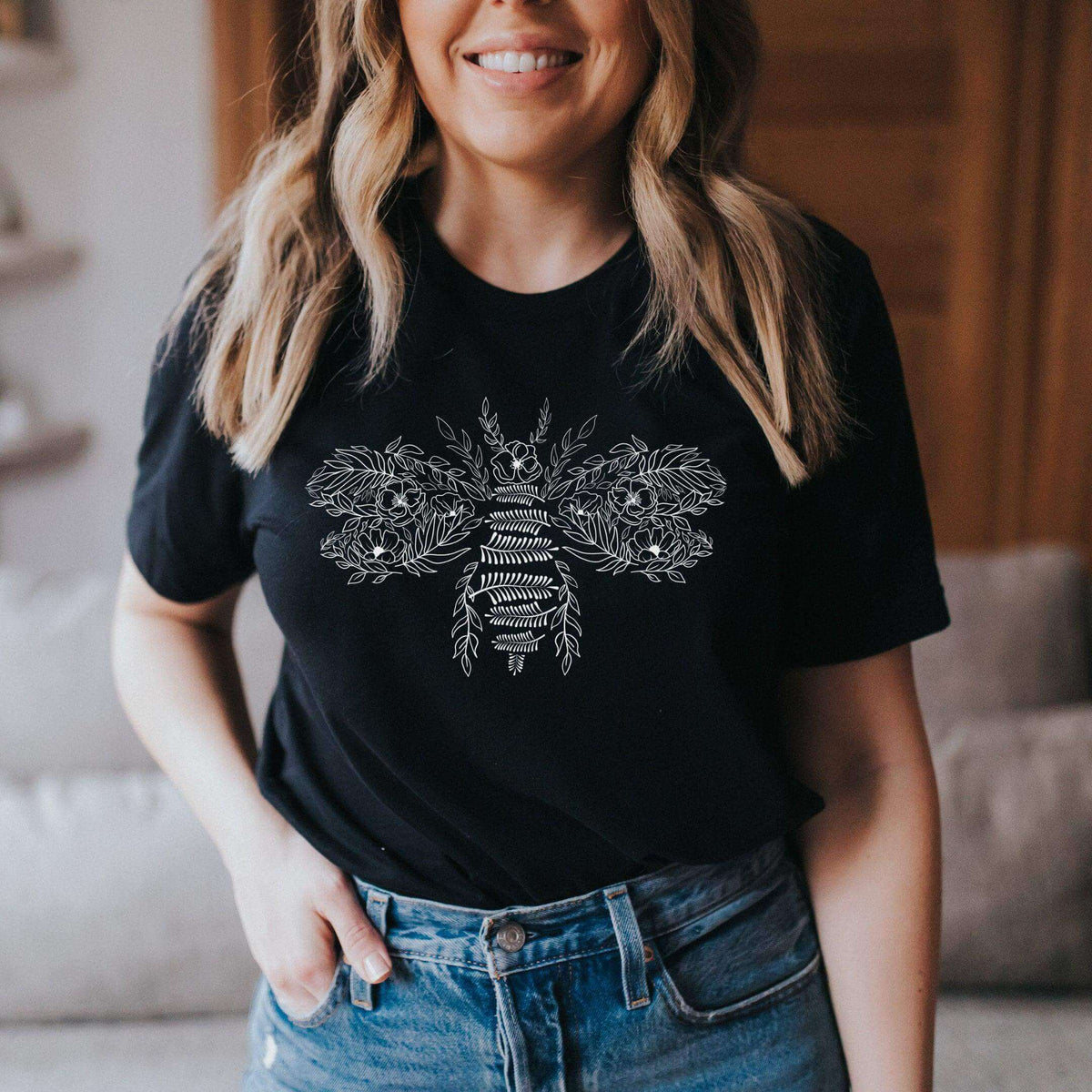 She Works Hard for The Honey, Bee Line Art, Bee Shirt, Honey Bee, Cute Bee Shirt, Bee Gifts for Women, Beekeeper Shirt, Gift for Beekeeper Small