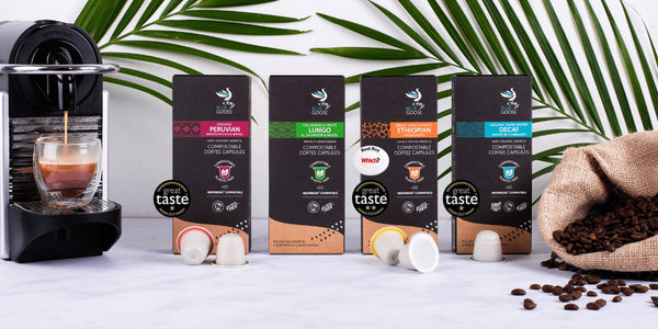Plastic Free Nespresso Pods Compostable Blue Goose compostable coffee pods pouches bags