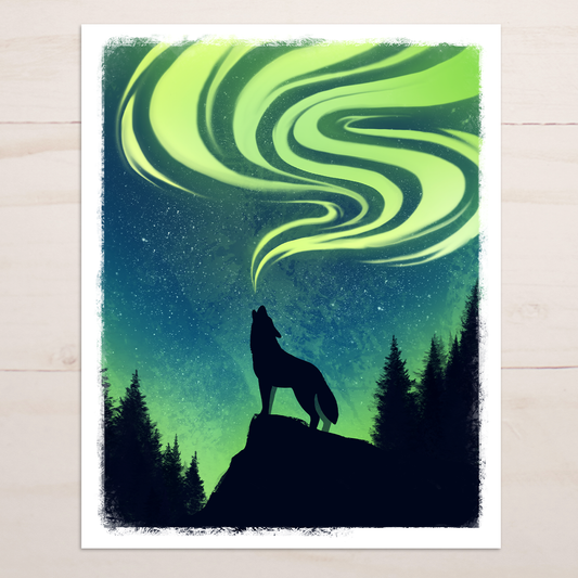 Northern Lights Art Print – The Snow Finch