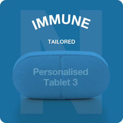 a tailored immune tablet (blue)