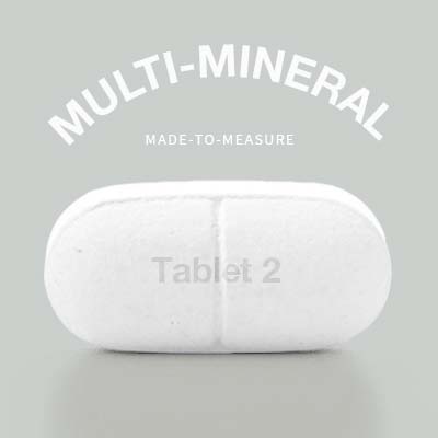 a made-to-measure multi-mineral tablet (white)