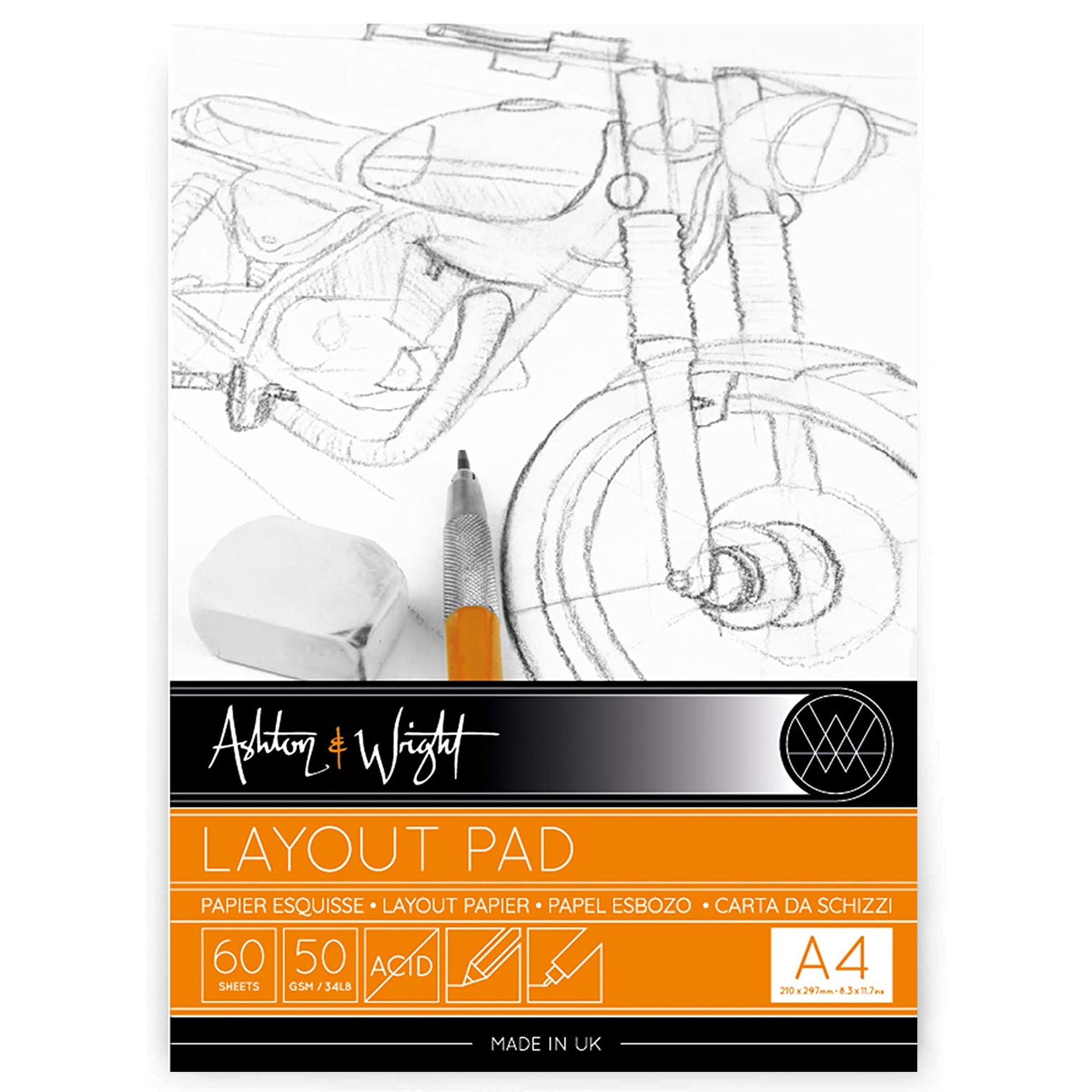 Ashton and Wright - A5 Tracing Pad - 60gsm Paper - 60 Sheets - Pack of 2