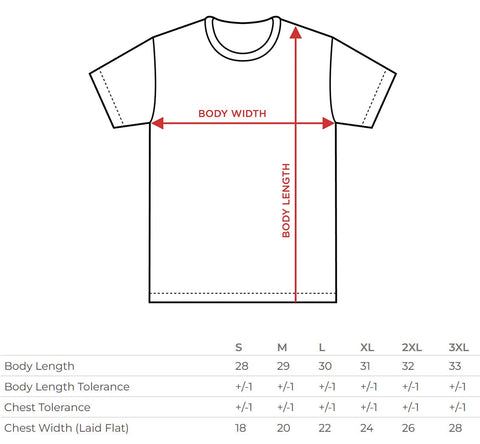 tee shirt size chart