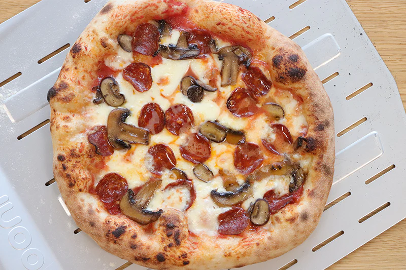 pepperoni and mushroom pizza