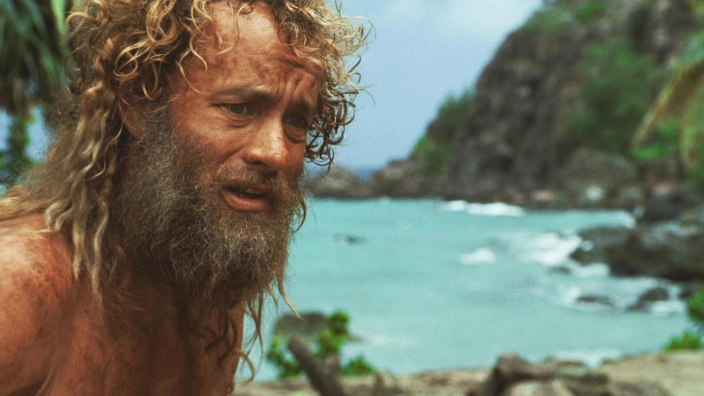 tom hanks with a beard in the movie cast away