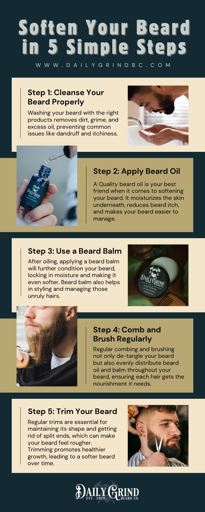 Soften Your Beard in 5 Simple Steps infographic