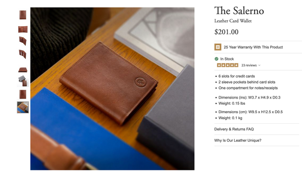 The Salerno Leather Card Wallet