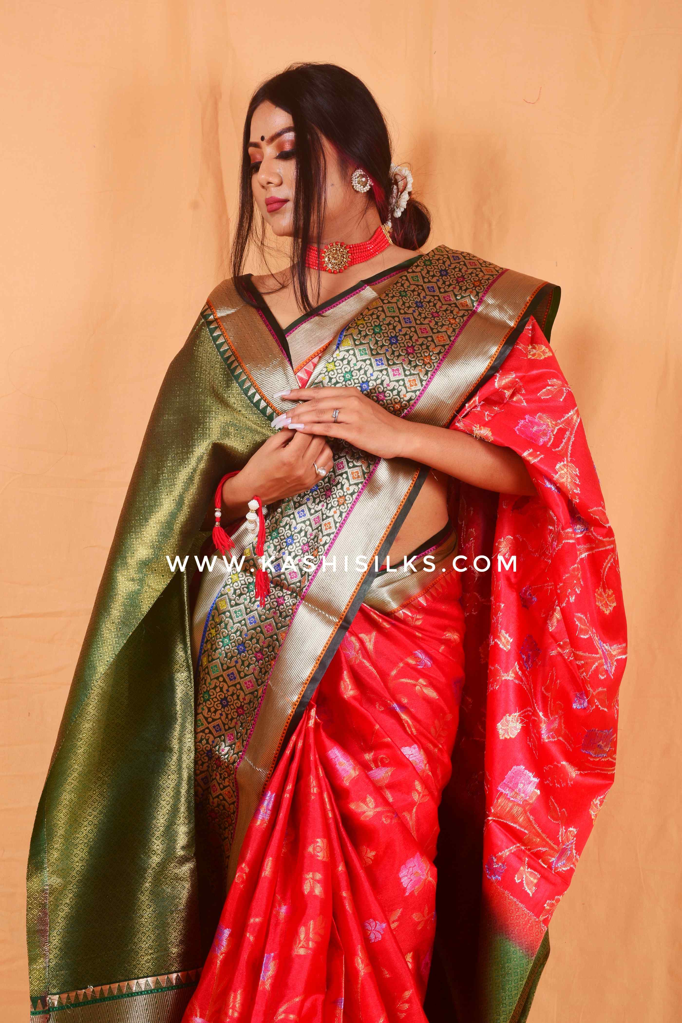 Semi dupion silk light weight saree – www.vannamayil.com