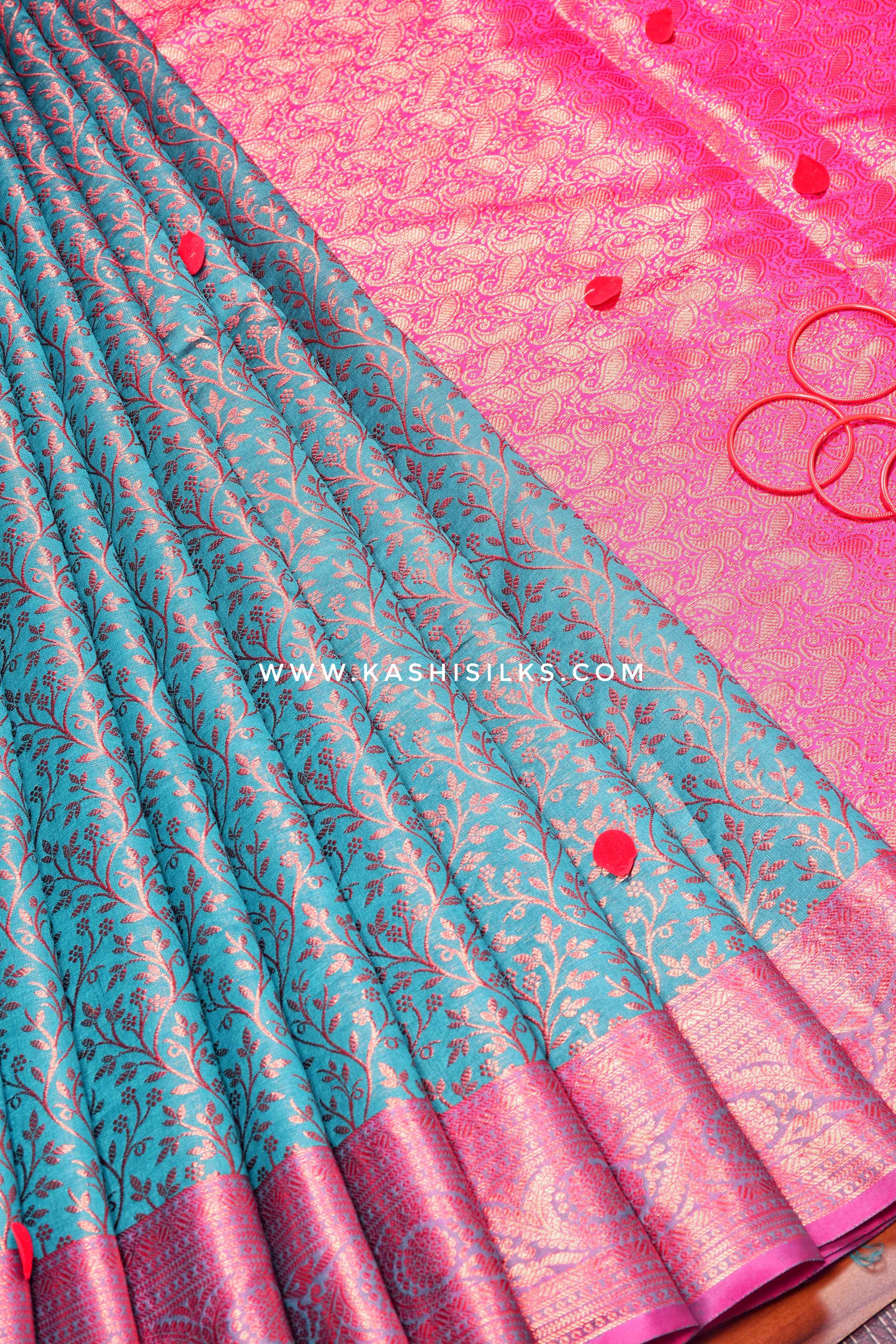 Grey Pure Satin Silk Banarasi Tanchoi Handloom Saree - Tilfi