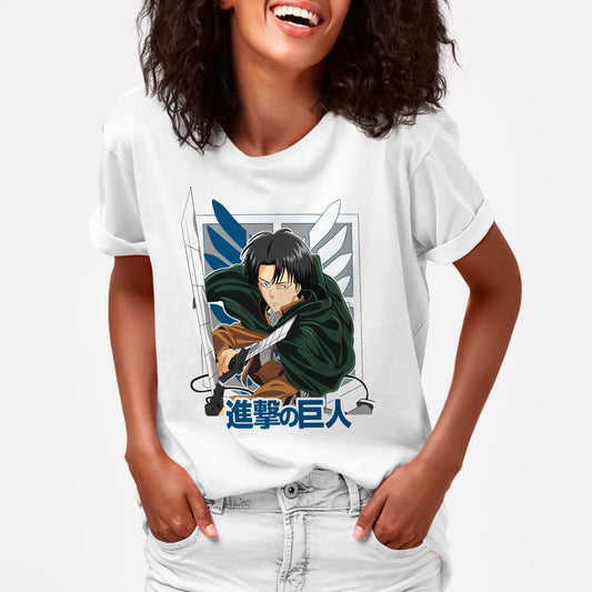 Camiseta Ataque aos Titãs Anime, Levi Ackerman