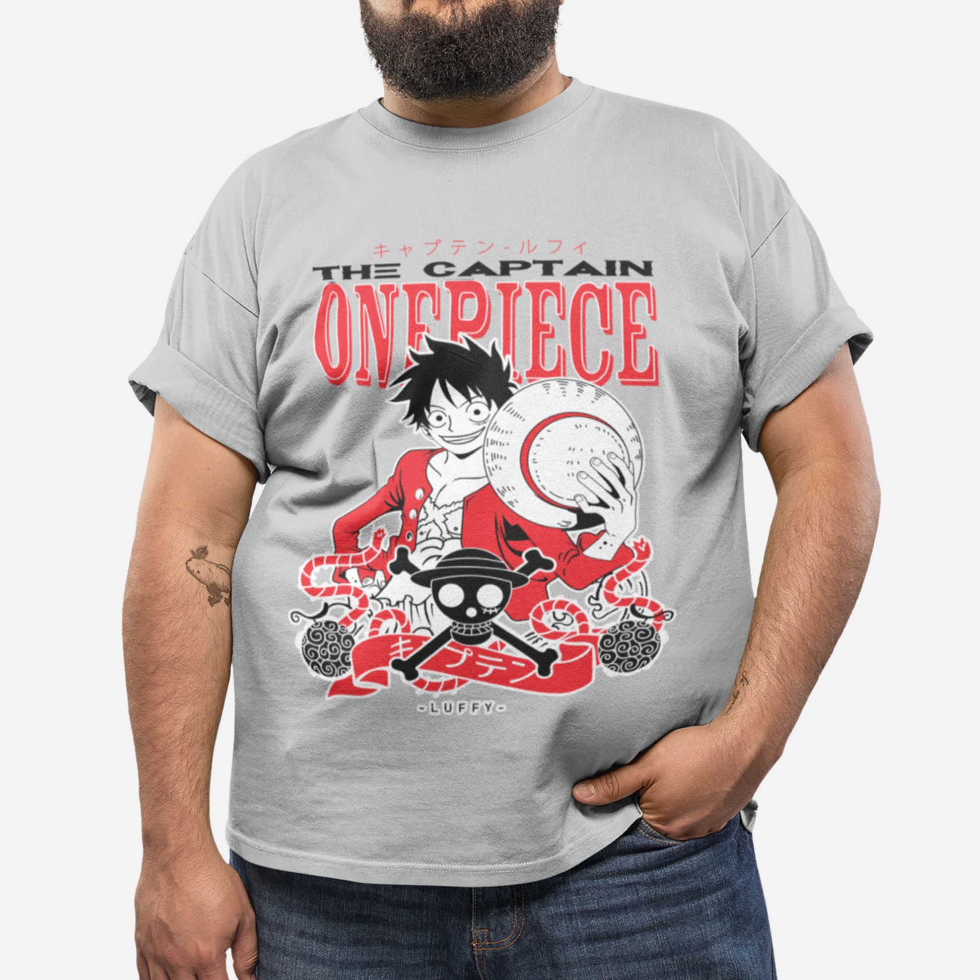 Camiseta juvenil Luffy branca, One Piece