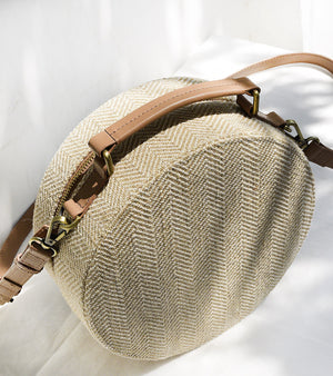 round jute sling bag