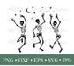 Dancing Skeleton SVG, PNG, JPG, EPS, DXF File, Instant Download • Digital Cutting Files