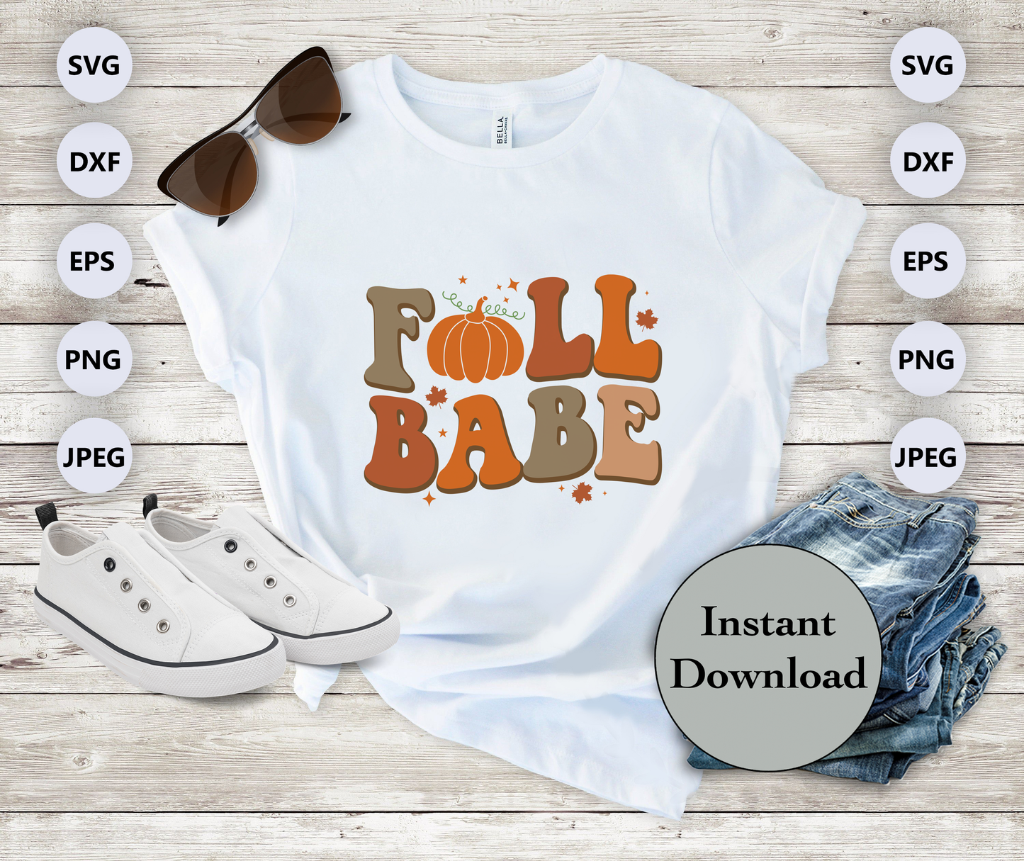 Fall Babe SVG, PNG, JPG, EPS, DXF File, Instant Download • Digital Cutting Files