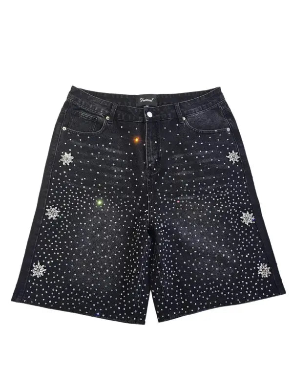 Fraternal Washed Black Astro Denim Shorts