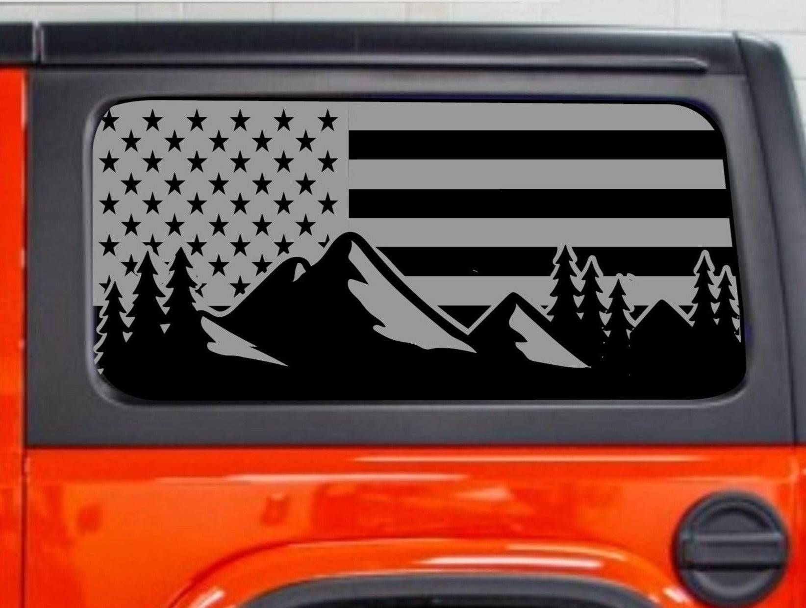 Jeep Wrangler JL JK Decals Set of American Flag Mountain Silhouette De – US  PATRIOTS DESIGN
