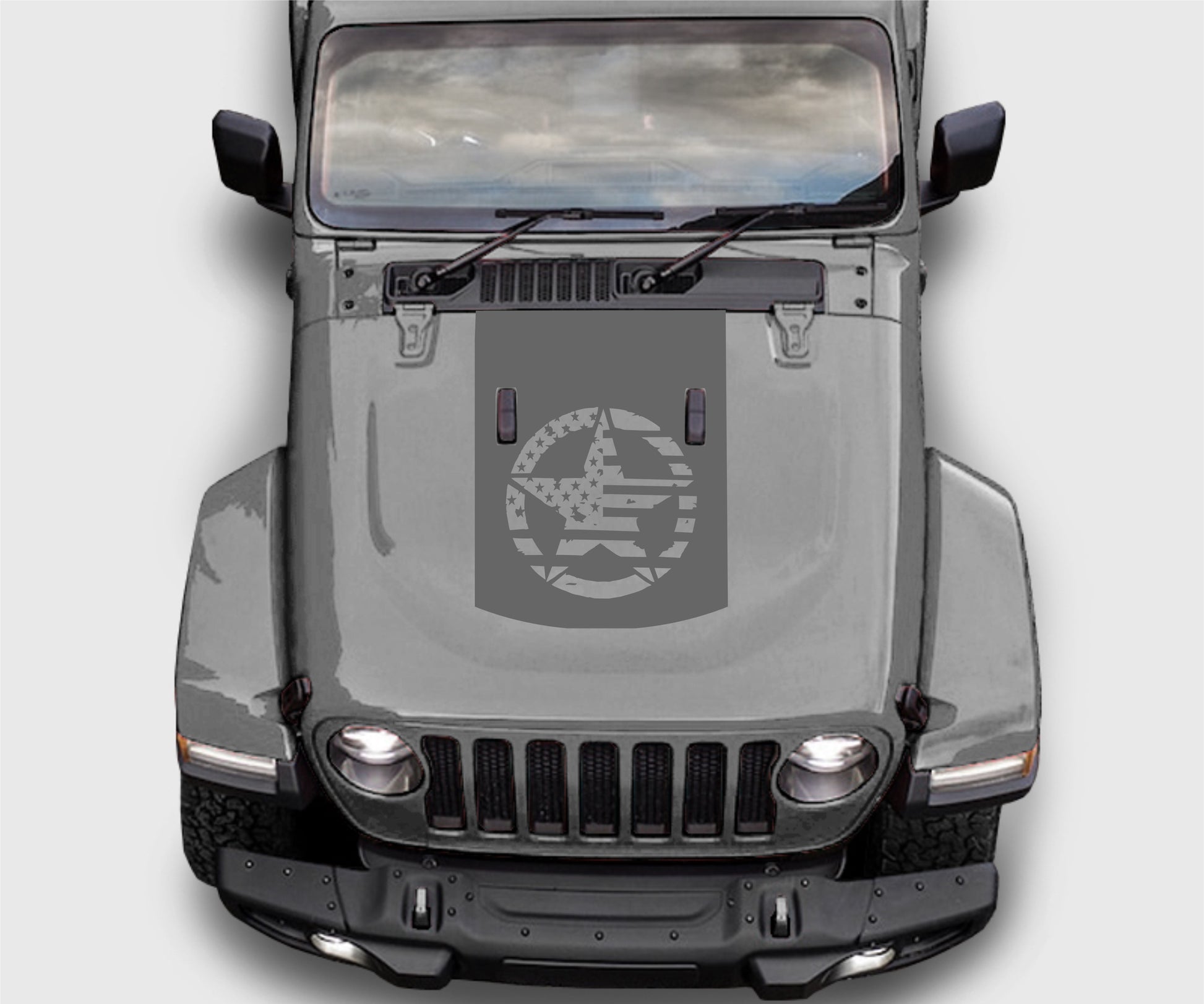 Jeep Wrangler JL Gladiator Military Star American Flag Hood Decal Stic – US  PATRIOTS DESIGN