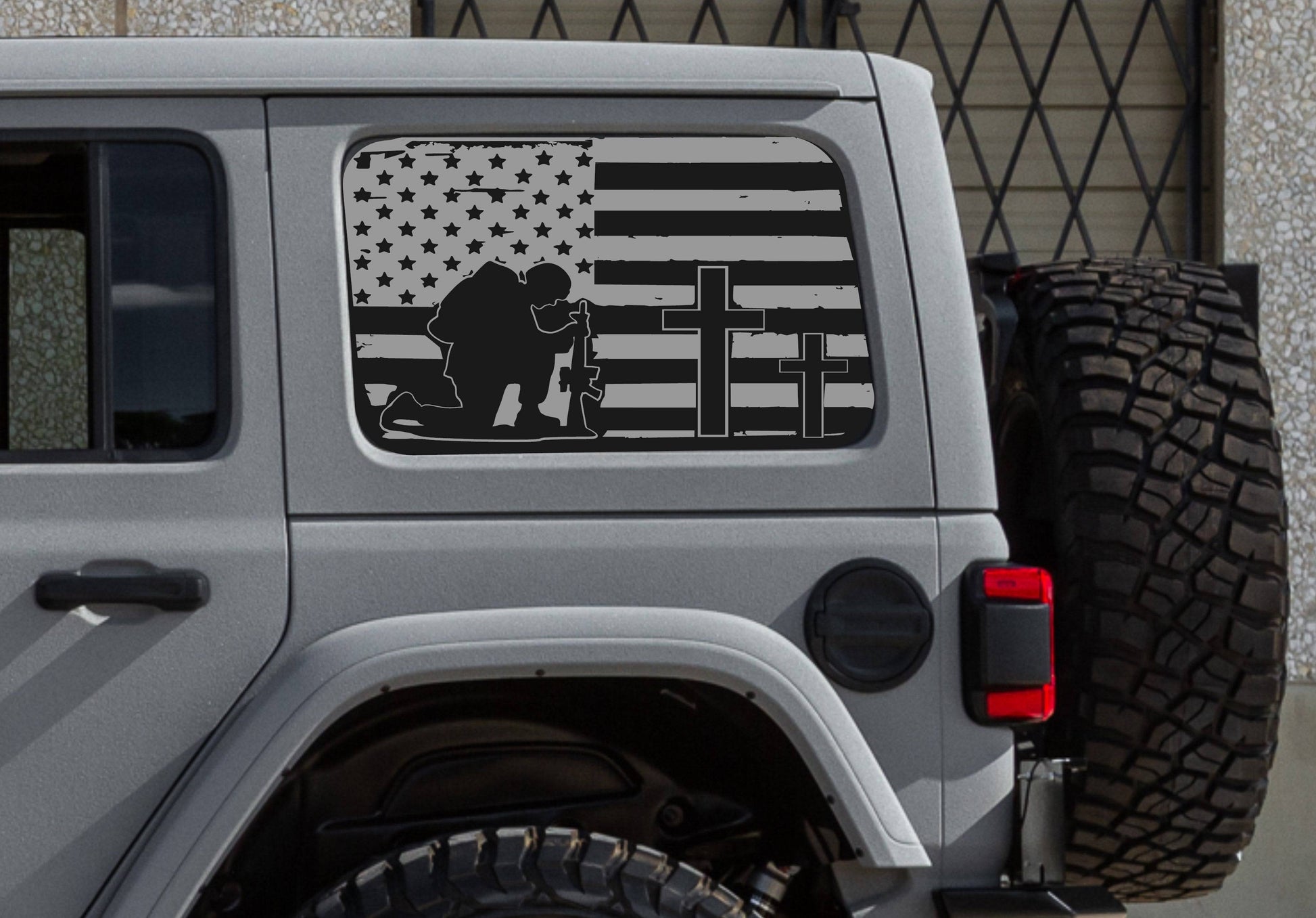 Set of American Flag Vinyl Decal For Jeep Wrangler JL 4-Door Rear Side – US  PATRIOTS DESIGN