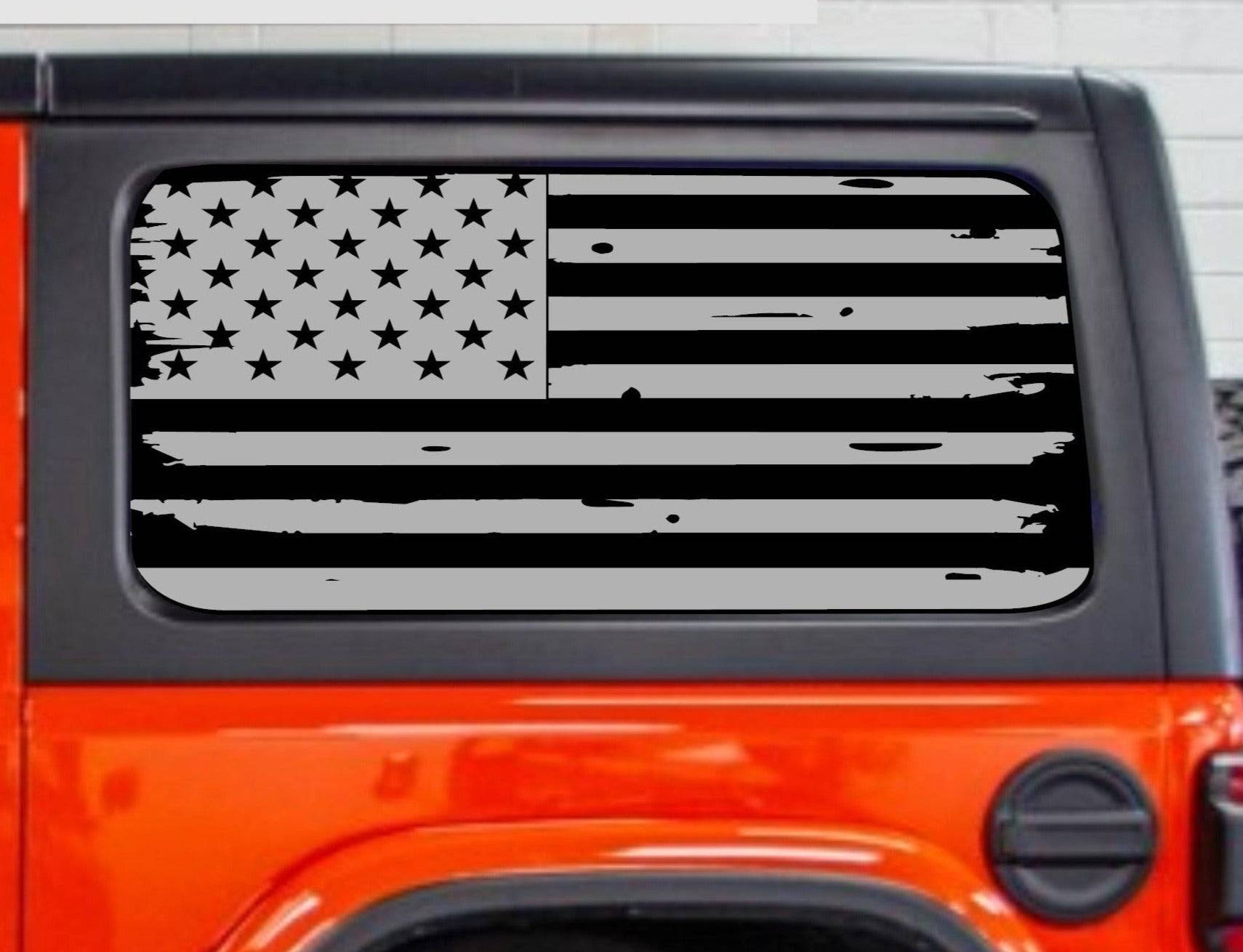 Set Of Distressed American Flag Decal Stickers for Jeep Wrangler JL 2- – US  PATRIOTS DESIGN