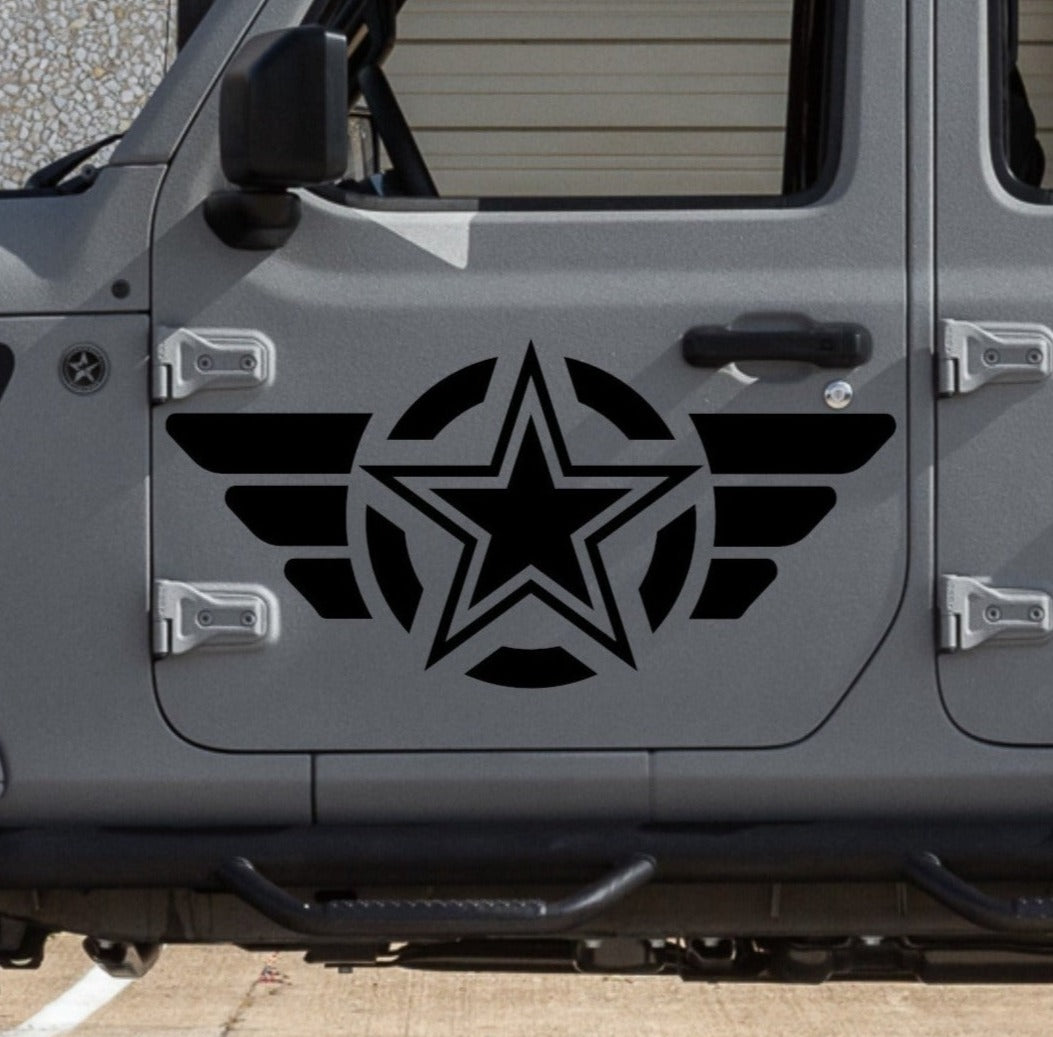 Set of Military Star Decals Stickers for Jeep Wrangler TJ, JK, TJ, Gla – US  PATRIOTS DESIGN