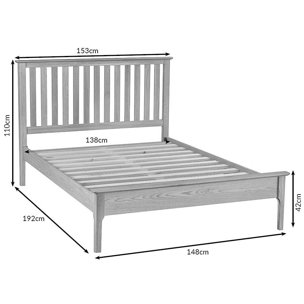 standard double bed frame dimensions