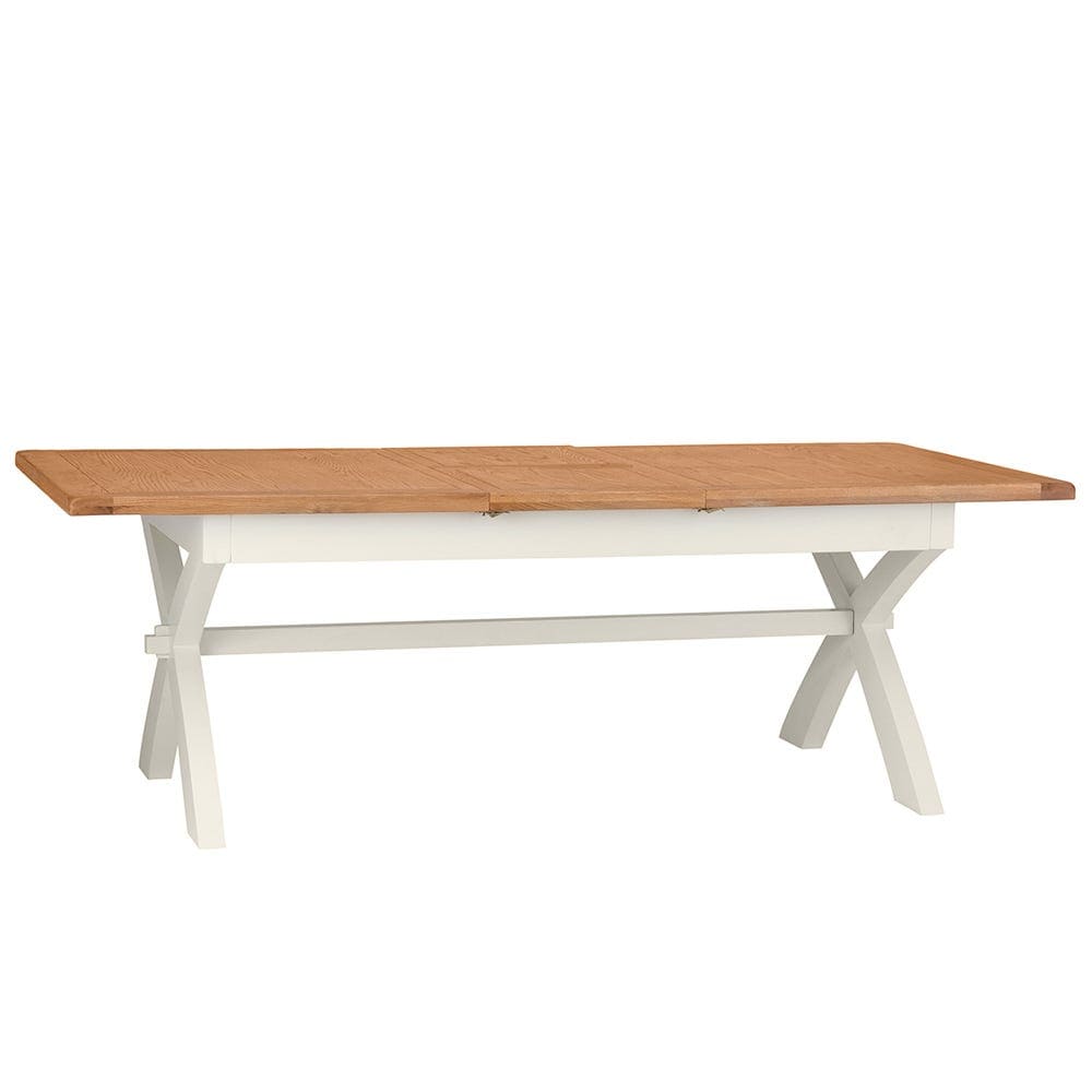 Suffolk White Painted Oak 1.8m Cross Extending Dining Table – Chiltern Oak  Furniture