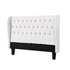 Cabeceira Tufted Upholstered Wingback Headboard by Hazlo Furniture - Queen White