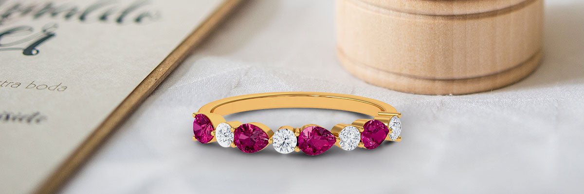 Pink Tourmaline and Diamond Eternity Ring