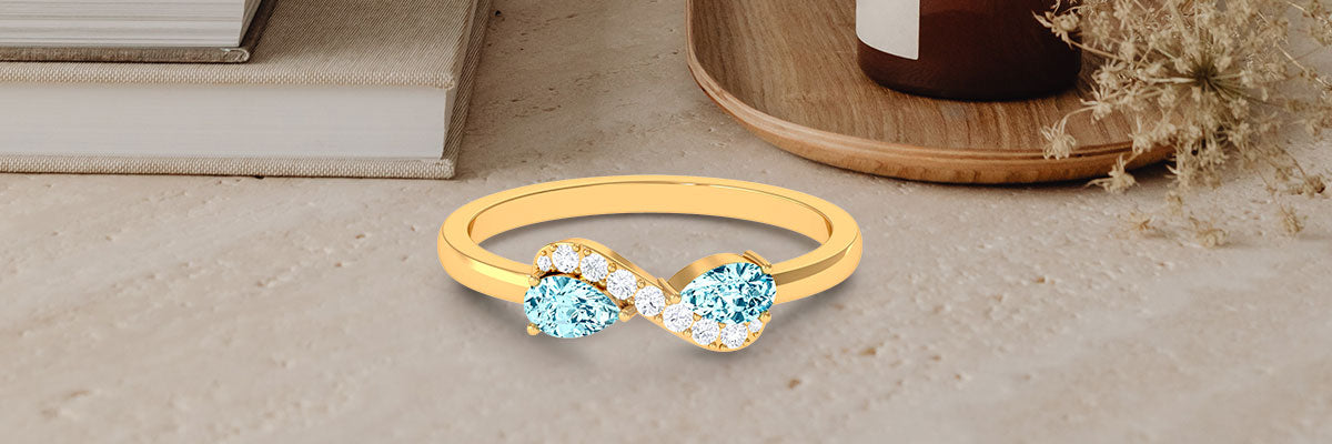 Aquamarine Infinity Promise Ring