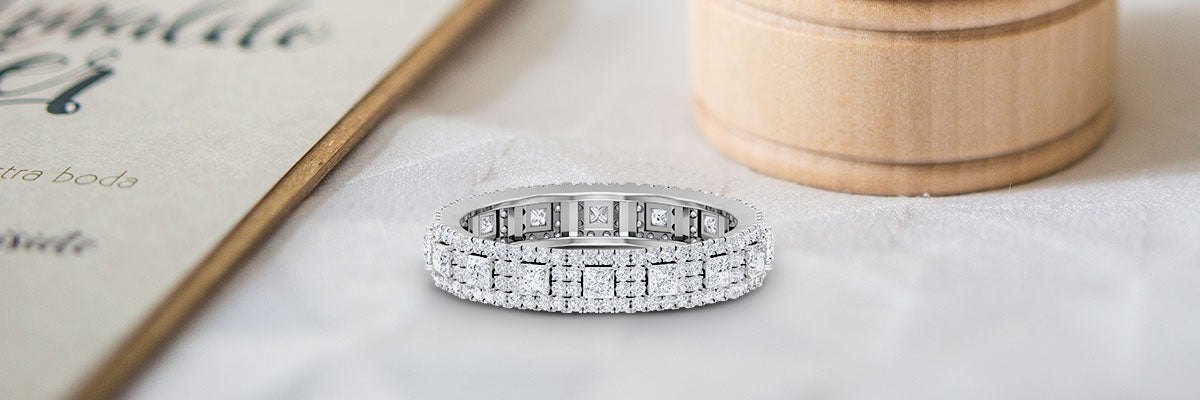 Sparkling Moissanite Eternity Ring