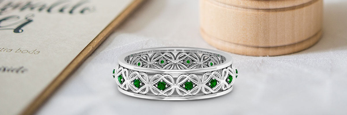 Emerald Vintage Eternity Ring