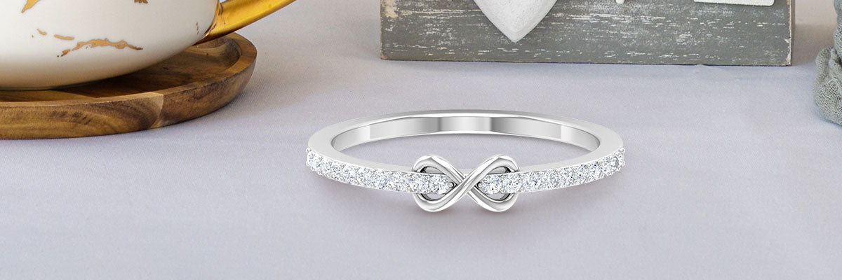 Moissanite Infinity Gold Promise Ring