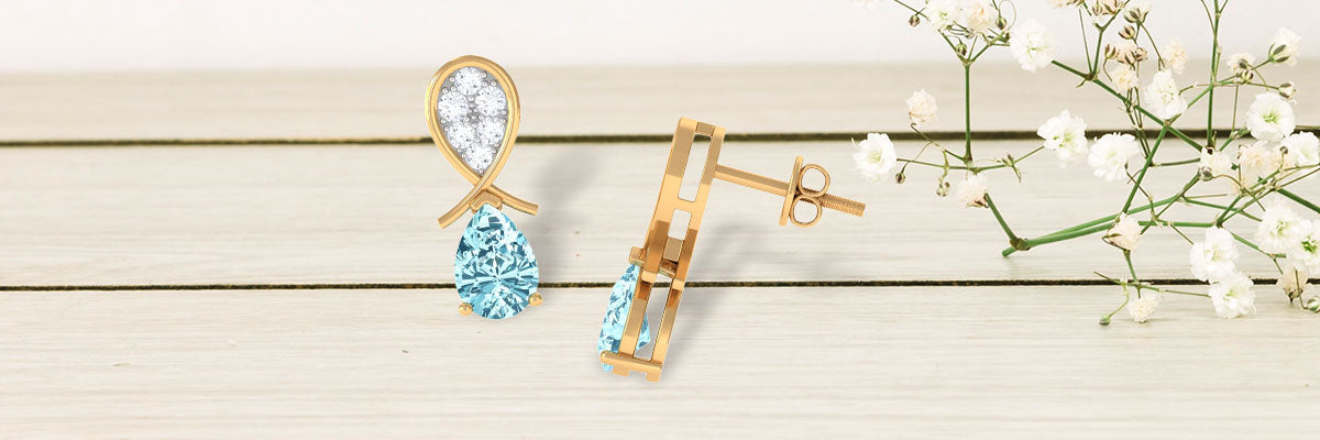 Gorgeous Aquamarine Drop Earrings for Brides