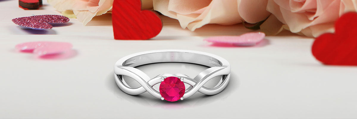 Ruby Solitaire Crossover Promise Ring