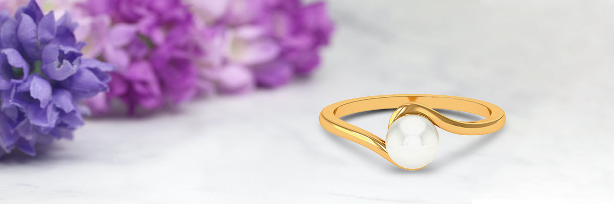 Elegant Freshwater Pearl Bypass Promise Ring