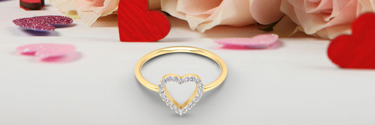 Diamond Open Heart Promise Ring