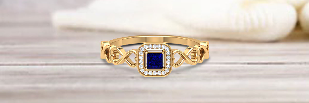 Blue Sapphire Designer Engagement Ring