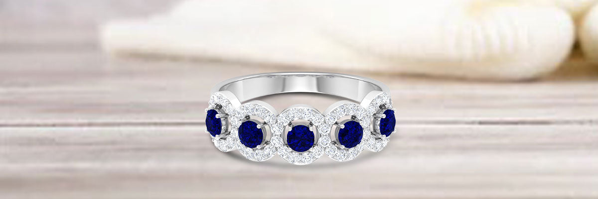 Blue Sapphire Unique Engagement Ring