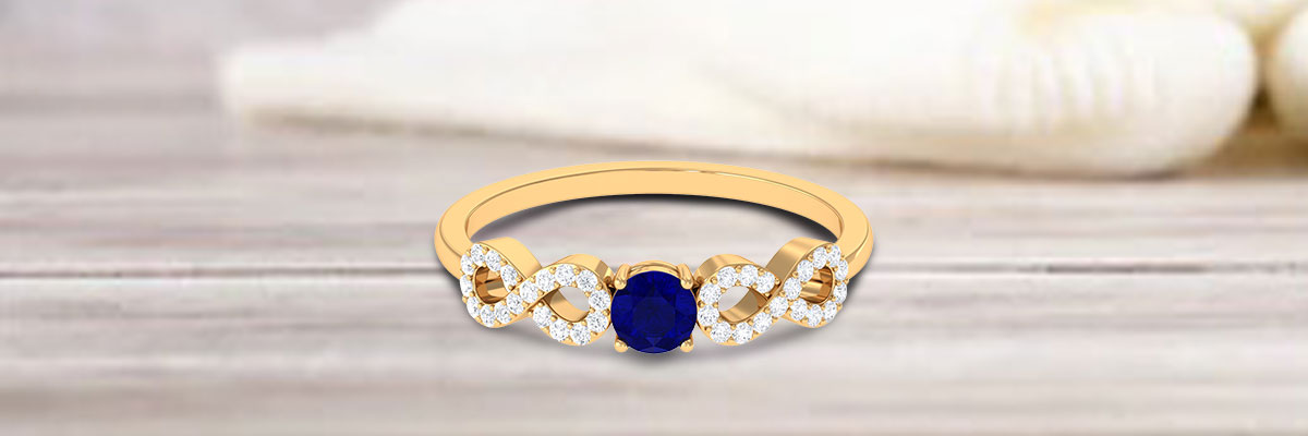 Blue Sapphire Infinity Engagement Ring