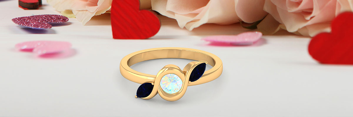 Ethiopian Opal Minimal Promise Ring