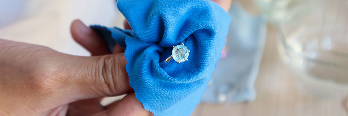 Once you are done cleaning it, rinse your aquamarine jewelry under warm water and pat it dry with the soft cloth.