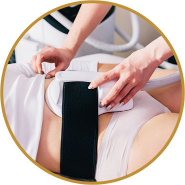 EMS Electro Muscle Stimulation being used on ladies belly area