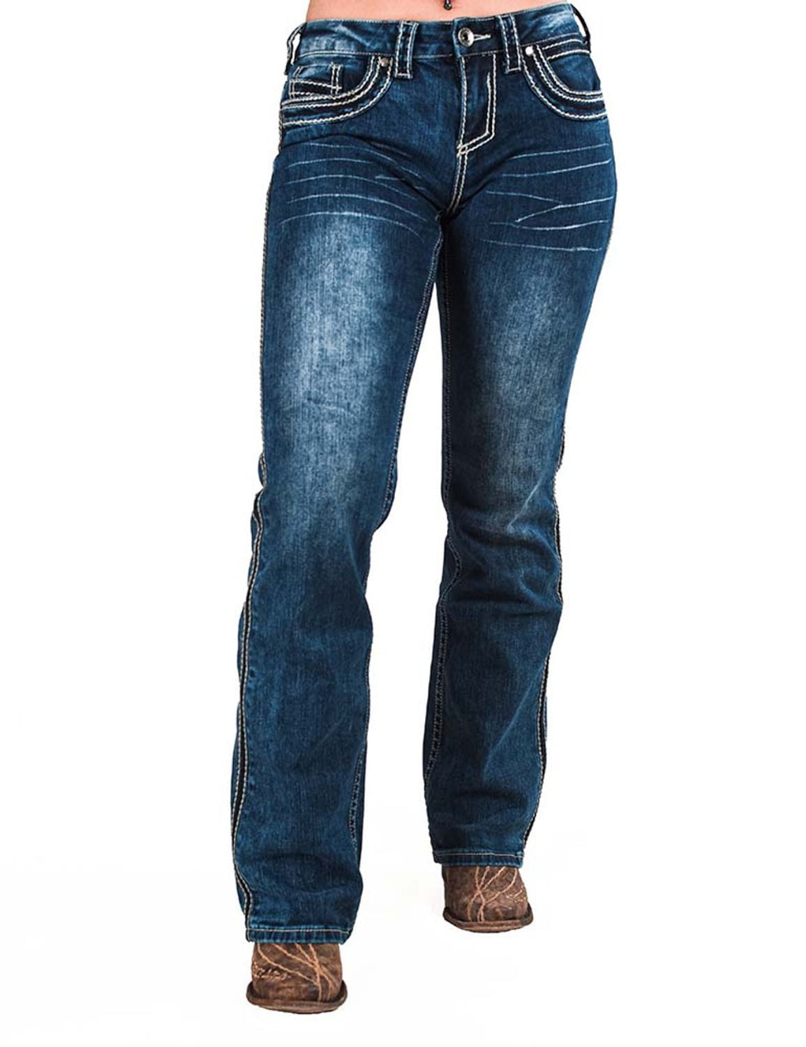 Cowgirl Tuff Womens Triumph Medium Wash Cotton Blend Jeans The Western Company